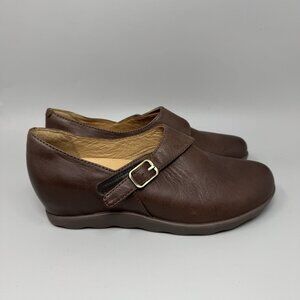 Dansko Marisa Brown Leather Comfort Loafer Shoes Hidden Heel Size EU 38 US 8